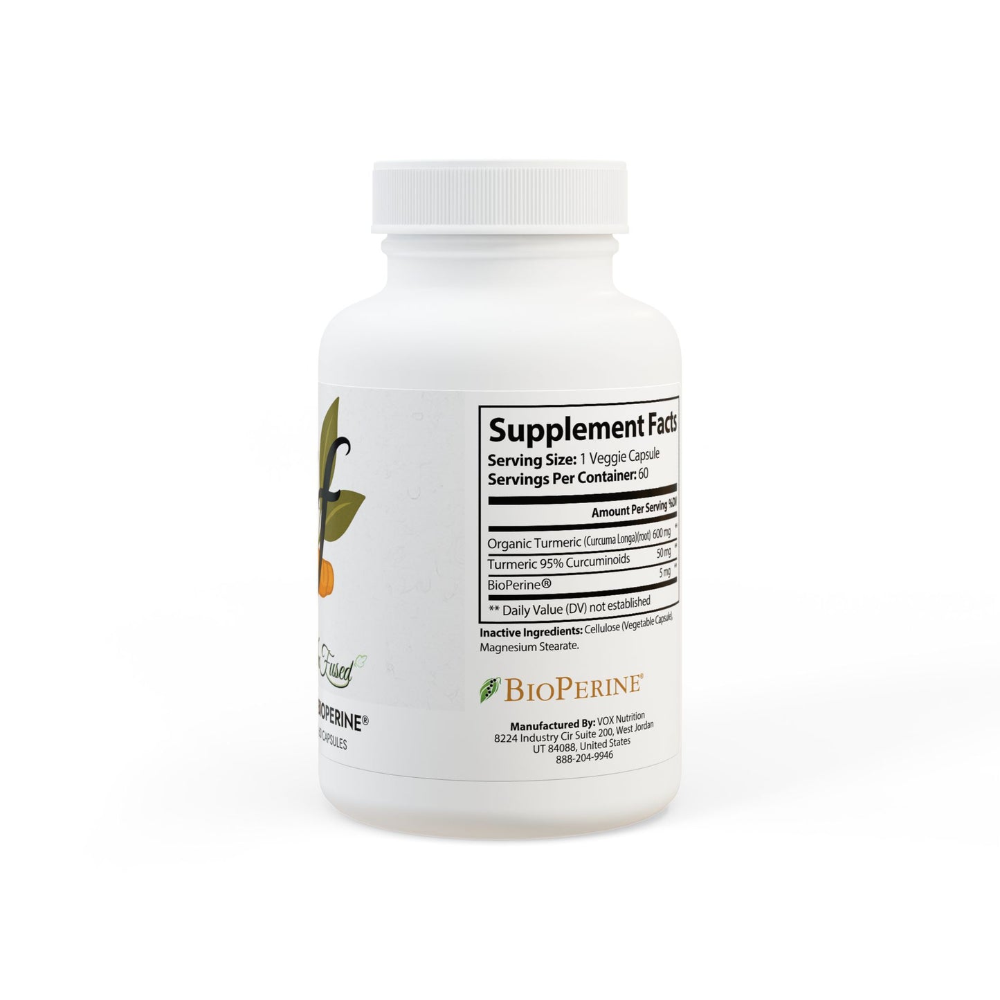 Sif's Turmeric with BioPerine® (Black Pepper Fruit Extract) Supplement (60 Capsules)