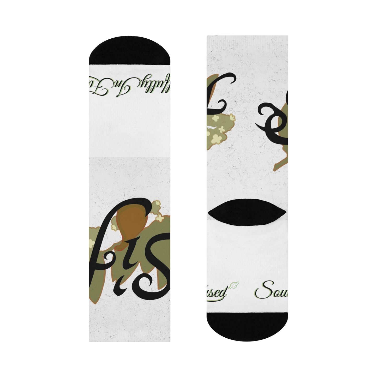 Sif's Stylish Cushioned Crew Socks with Unique Floral Design