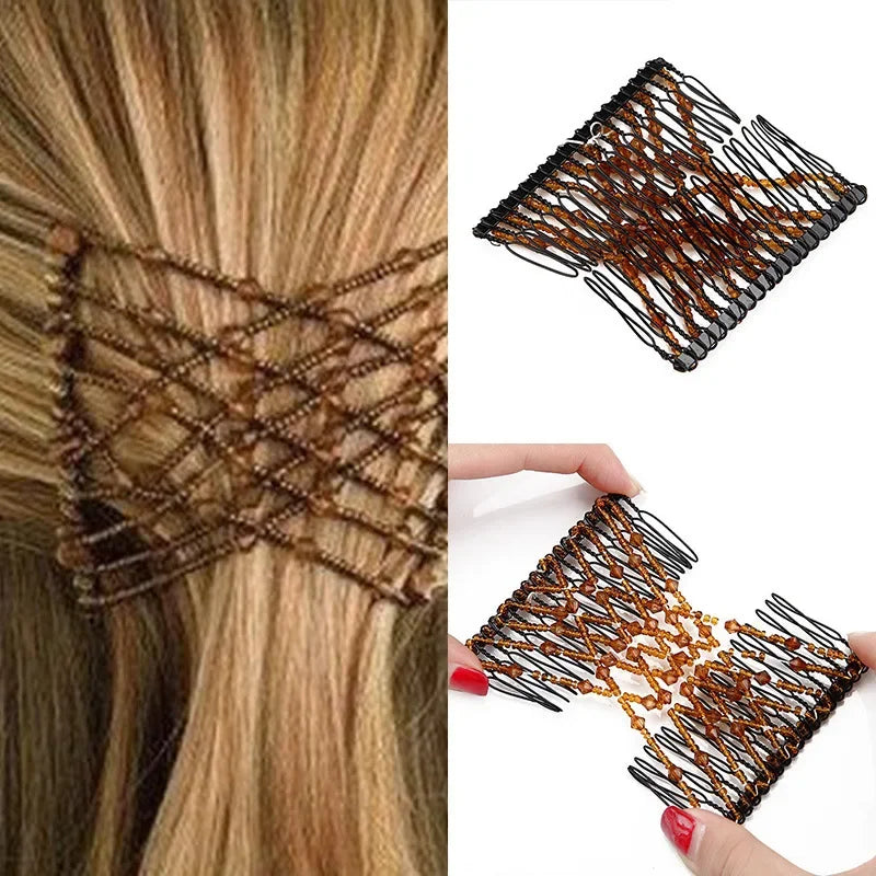 Sif's Magic Hair Comb Elastic Rope Hair Clips Korean Styling Tools Black